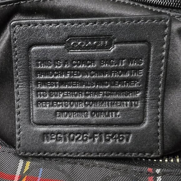 COACH F15467 Poppy Tartan Plaid Signature Glam Glitter Shoulder Tote FLAWLESS! - Picture 11 of 13